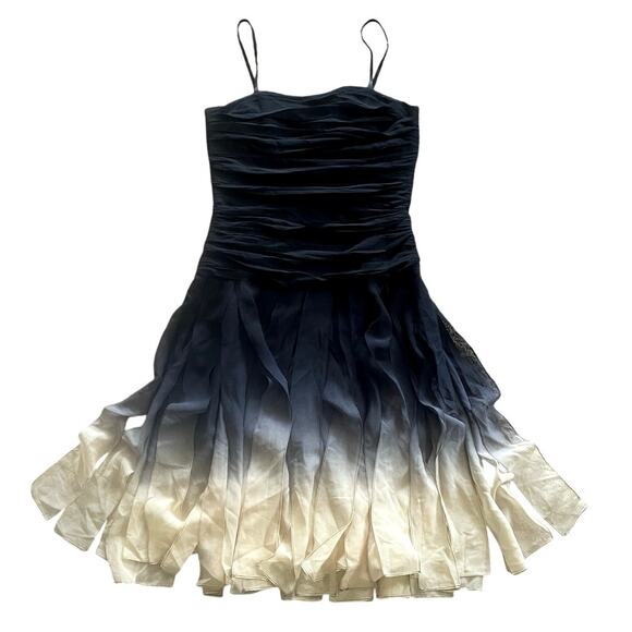 Vintage BCBG Maxazria Silk Ombré Mini Dress Size 8 Whimsigoth Fairy Y2K - Picture 1 of 9